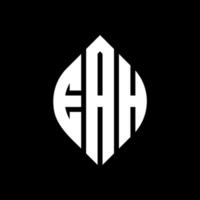 eah cirkel letter logo-ontwerp met cirkel en ellipsvorm. eah ellipsletters met typografische stijl. de drie initialen vormen een cirkellogo. eah cirkel embleem abstracte monogram brief mark vector. vector