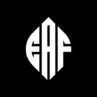 eaf cirkel letter logo ontwerp met cirkel en ellipsvorm. eaf ellipsletters met typografische stijl. de drie initialen vormen een cirkellogo. eaf cirkel embleem abstracte monogram brief mark vector. vector