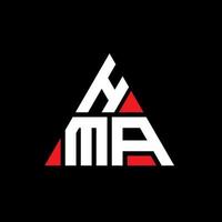 hma driehoek brief logo ontwerp met driehoekige vorm. hma driehoek logo ontwerp monogram. hma driehoek vector logo sjabloon met rode kleur. hma driehoekig logo eenvoudig, elegant en luxueus logo.