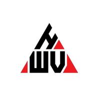 hwv driehoek brief logo ontwerp met driehoekige vorm. hwv driehoek logo ontwerp monogram. hwv driehoek vector logo sjabloon met rode kleur. hwv driehoekig logo eenvoudig, elegant en luxueus logo.