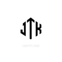 jtk letter logo-ontwerp met veelhoekvorm. jtk veelhoek en kubusvorm logo-ontwerp. jtk zeshoek vector logo sjabloon witte en zwarte kleuren. jtk monogram, business en onroerend goed logo.