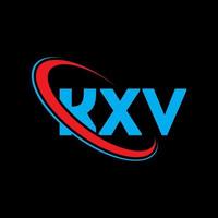 kxv-logo. kxv brief. kxv brief logo ontwerp. initialen kxv logo gekoppeld aan cirkel en hoofdletter monogram logo. kxv typografie voor technologie, zaken en onroerend goed merk. vector