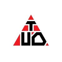 tuo driehoek letter logo ontwerp met driehoekige vorm. tuo driehoek logo ontwerp monogram. tuo driehoek vector logo sjabloon met rode kleur. tuo driehoekig logo eenvoudig, elegant en luxueus logo.