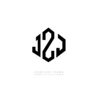 jzj letter logo-ontwerp met veelhoekvorm. jzj veelhoek en kubusvorm logo-ontwerp. jzj zeshoek vector logo sjabloon witte en zwarte kleuren. jzj monogram, business en onroerend goed logo.