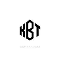 kbt letter logo-ontwerp met veelhoekvorm. kbt veelhoek en kubusvorm logo-ontwerp. kbt zeshoek vector logo sjabloon witte en zwarte kleuren. kbt-monogram, bedrijfs- en onroerendgoedlogo.