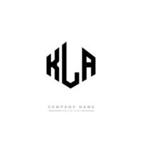 kla letter logo-ontwerp met veelhoekvorm. kla veelhoek en kubusvorm logo-ontwerp. kla zeshoek vector logo sjabloon witte en zwarte kleuren. kla monogram, bedrijfs- en onroerend goed logo.