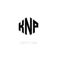 knp letter logo-ontwerp met veelhoekvorm. knp veelhoek en kubusvorm logo-ontwerp. knp zeshoek vector logo sjabloon witte en zwarte kleuren. knp-monogram, bedrijfs- en onroerendgoedlogo.