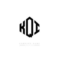 kqi letter logo-ontwerp met veelhoekvorm. kqi veelhoek en kubusvorm logo-ontwerp. kqi zeshoek vector logo sjabloon witte en zwarte kleuren. kqi-monogram, bedrijfs- en onroerendgoedlogo.