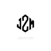 jzm letter logo-ontwerp met veelhoekvorm. jzm veelhoek en kubusvorm logo-ontwerp. jzm zeshoek vector logo sjabloon witte en zwarte kleuren. jzm monogram, business en onroerend goed logo.