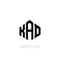 kad letter logo-ontwerp met veelhoekvorm. kad veelhoek en kubusvorm logo-ontwerp. kad zeshoek vector logo sjabloon witte en zwarte kleuren. kad-monogram, bedrijfs- en onroerendgoedlogo.