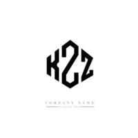kzz letter logo-ontwerp met veelhoekvorm. kzz veelhoek en kubusvorm logo-ontwerp. kzz zeshoek vector logo sjabloon witte en zwarte kleuren. kzz monogram, bedrijfs- en onroerend goed logo.