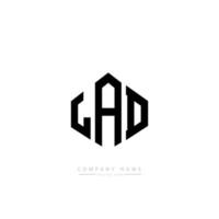 lad letter logo-ontwerp met veelhoekvorm. jongen veelhoek en kubusvorm logo-ontwerp. jongen zeshoek vector logo sjabloon witte en zwarte kleuren. jongen monogram, business en onroerend goed logo.