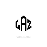 laz letter logo-ontwerp met veelhoekvorm. laz veelhoek en kubusvorm logo-ontwerp. laz zeshoek vector logo sjabloon witte en zwarte kleuren. laz monogram, business en onroerend goed logo.