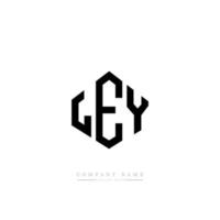 ley letter logo-ontwerp met veelhoekvorm. ley veelhoek en kubusvorm logo-ontwerp. ley zeshoek vector logo sjabloon witte en zwarte kleuren. ley monogram, business en onroerend goed logo.