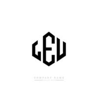 leu letter logo-ontwerp met veelhoekvorm. leu veelhoek en kubusvorm logo-ontwerp. leu zeshoek vector logo sjabloon witte en zwarte kleuren. leu monogram, business en onroerend goed logo.