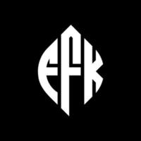 ffk cirkel letter logo-ontwerp met cirkel en ellipsvorm. ffk ellipsletters met typografische stijl. de drie initialen vormen een cirkellogo. ffk cirkel embleem abstracte monogram brief mark vector. vector