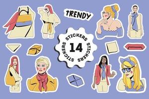 zomerset, zomerset stickers, stickers met meisjes en accessoires vector