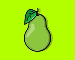 vectorillustratie peer fruit pictogram plat ontwerp kleurrijk. vector