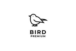 platte lijn vogel logo ontwerp vector sjabloon illustratie idee