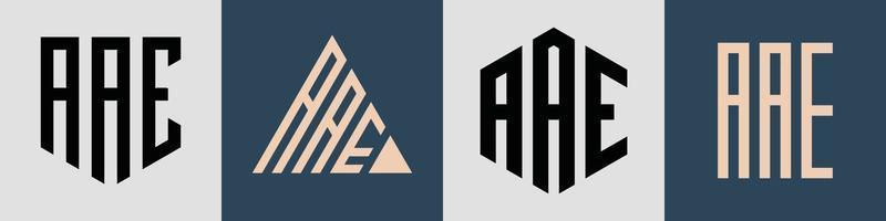 creatieve eenvoudige beginletters aae logo-ontwerpen bundel. vector