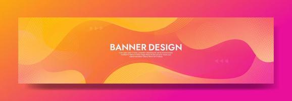 sjabloon voor abstracte oranje vloeiende golfbanner vector