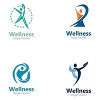 wellness mensen logo ontwerpsjabloon gezonde zorg concept afbeelding vector