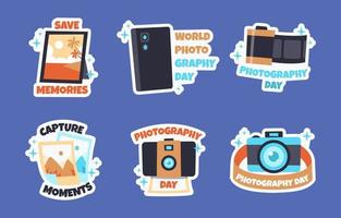 fotografie dag stickers set vector