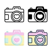 foto camera icon set stijl collectie vector