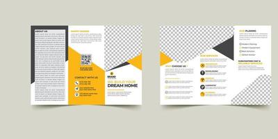 bouw driebladige brochure sjabloonontwerp, bouw zakelijke driebladige brochure sjabloon, onroerend goed brochure vector