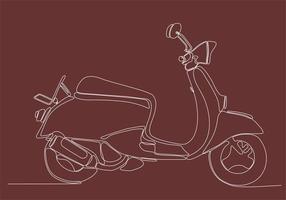 ononderbroken lijn motor scooter vectorillustratie vector