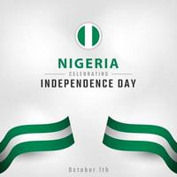 gelukkige dag van de onafhankelijkheid van nigeria 1 oktober viering vectorillustratie ontwerp. sjabloon voor poster, banner, reclame, wenskaart of printontwerpelement vector