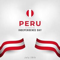 gelukkige dag van de onafhankelijkheid van Peru 28 juli viering vectorillustratie ontwerp. sjabloon voor poster, banner, reclame, wenskaart of printontwerpelement vector