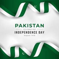 gelukkige dag van de onafhankelijkheid van Pakistan 14 augustus viering vectorillustratie ontwerp. sjabloon voor poster, banner, reclame, wenskaart of printontwerpelement vector