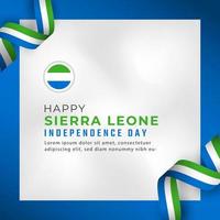 gelukkige dag van de onafhankelijkheid van sierra leone 27 april viering vectorillustratie ontwerp. sjabloon voor poster, banner, reclame, wenskaart of printontwerpelement vector