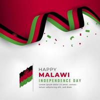 gelukkige dag van de onafhankelijkheid van malawi 6 juli viering vectorillustratie ontwerp. sjabloon voor poster, banner, reclame, wenskaart of printontwerpelement vector