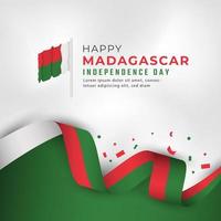 gelukkige dag van de onafhankelijkheid van Madagaskar 26 juni viering vectorillustratie ontwerp. sjabloon voor poster, banner, reclame, wenskaart of printontwerpelement vector