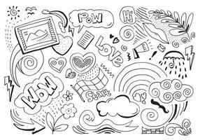 creatieve kunst doodles hand getrokken ontwerp illustratie voor ontwerpelement. vector