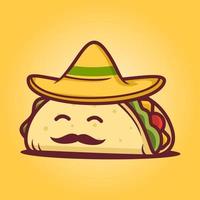 taco met sombrero-logosjabloon vector