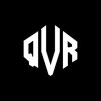 qvr letter logo-ontwerp met veelhoekvorm. qvr veelhoek en kubusvorm logo-ontwerp. qvr zeshoek vector logo sjabloon witte en zwarte kleuren. qvr-monogram, bedrijfs- en onroerendgoedlogo.