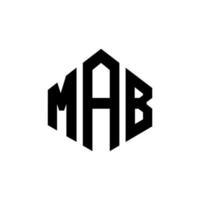 mab letter logo-ontwerp met veelhoekvorm. mab veelhoek en kubusvorm logo-ontwerp. mab zeshoek vector logo sjabloon witte en zwarte kleuren. mab-monogram, bedrijfs- en onroerendgoedlogo.