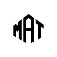 mat letter logo-ontwerp met veelhoekvorm. mat veelhoek en kubusvorm logo-ontwerp. mat zeshoek vector logo sjabloon witte en zwarte kleuren. mat monogram, bedrijfs- en onroerend goed logo.