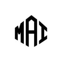 mai letter logo-ontwerp met veelhoekvorm. mai veelhoek en kubusvorm logo-ontwerp. mai zeshoek vector logo sjabloon witte en zwarte kleuren. mai monogram, bedrijfs- en vastgoedlogo.