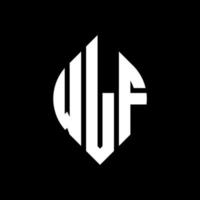 wlf cirkel letter logo ontwerp met cirkel en ellipsvorm. wlf ellipsletters met typografische stijl. de drie initialen vormen een cirkellogo. wlf cirkel embleem abstracte monogram brief mark vector. vector