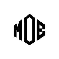 mde letter logo-ontwerp met veelhoekvorm. mde veelhoek en kubusvorm logo-ontwerp. mde zeshoek vector logo sjabloon witte en zwarte kleuren. mde monogram, bedrijfs- en onroerend goed logo.