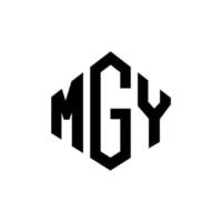 mgy letter logo-ontwerp met veelhoekvorm. mgy veelhoek en kubusvorm logo-ontwerp. mgy zeshoek vector logo sjabloon witte en zwarte kleuren. mgy monogram, bedrijfs- en onroerend goed logo.