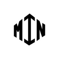 min letter logo-ontwerp met veelhoekvorm. min veelhoek en kubusvorm logo-ontwerp. min zeshoek vector logo sjabloon witte en zwarte kleuren. min monogram, bedrijfs- en vastgoedlogo.