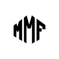 mmf letter logo-ontwerp met veelhoekvorm. mmf veelhoek en kubusvorm logo-ontwerp. mmf zeshoek vector logo sjabloon witte en zwarte kleuren. mmf-monogram, bedrijfs- en onroerendgoedlogo.