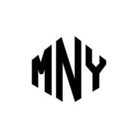 mny letter logo-ontwerp met veelhoekvorm. mny veelhoek en kubusvorm logo-ontwerp. mny zeshoek vector logo sjabloon witte en zwarte kleuren. mny monogram, business en onroerend goed logo.