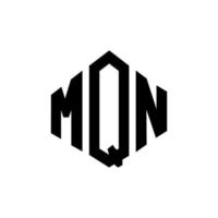 mqn letter logo-ontwerp met veelhoekvorm. mqn logo-ontwerp met veelhoek en kubusvorm. mqn zeshoek vector logo sjabloon witte en zwarte kleuren. mqn-monogram, bedrijfs- en onroerendgoedlogo.