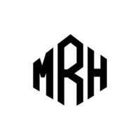 mrh letter logo-ontwerp met veelhoekvorm. mrh veelhoek en kubusvorm logo-ontwerp. mrh zeshoek vector logo sjabloon witte en zwarte kleuren. mrh monogram, bedrijfs- en onroerend goed logo.